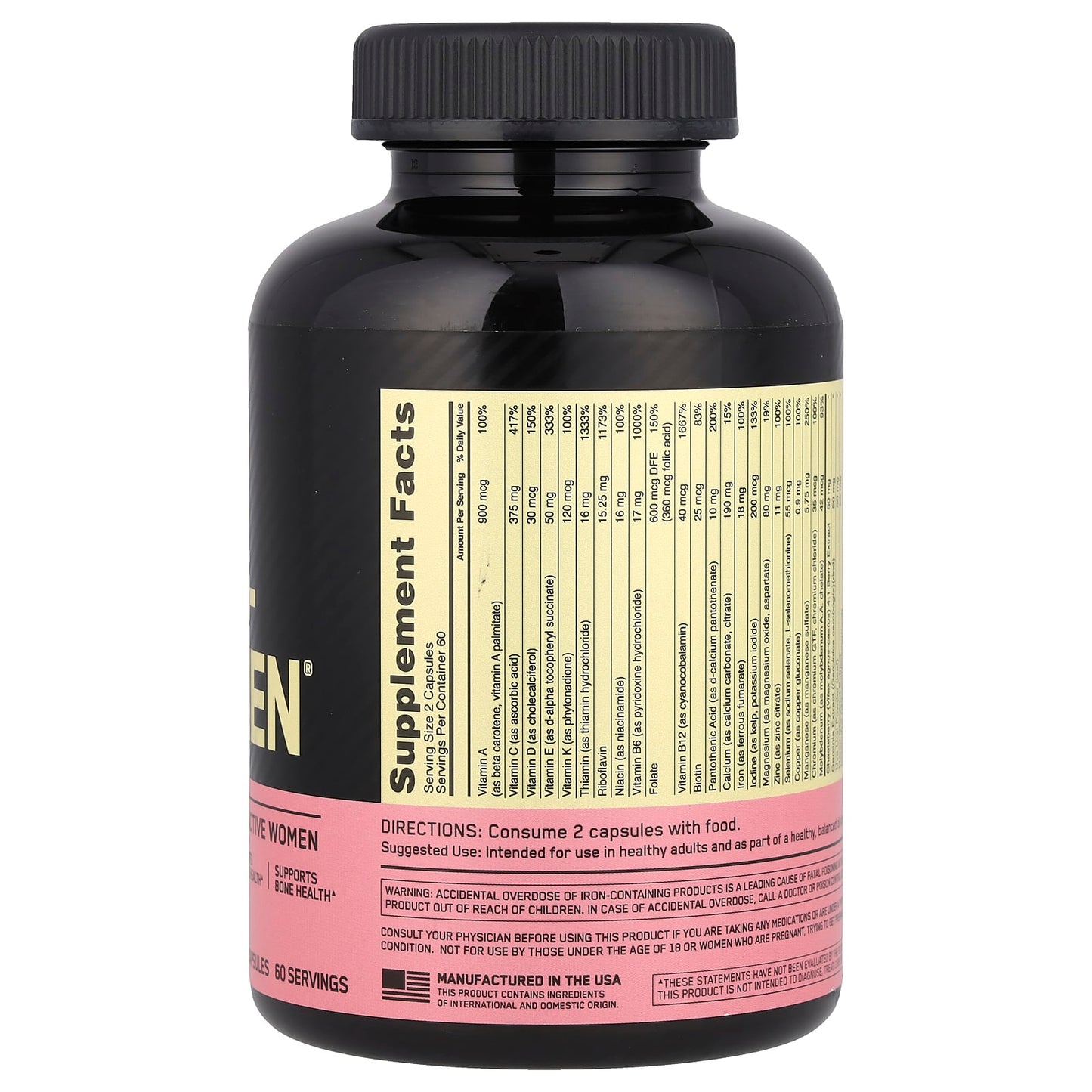 Optimum Nutrition, Opti-Women®, Multivitamin for Active Women, 120 Capsules - Image 2