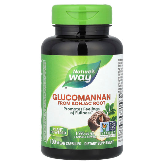 Nature's Way, Glucomannan from Konjac Root, 100 Vegan Capsules (665 mg per Capsule) - Image 1