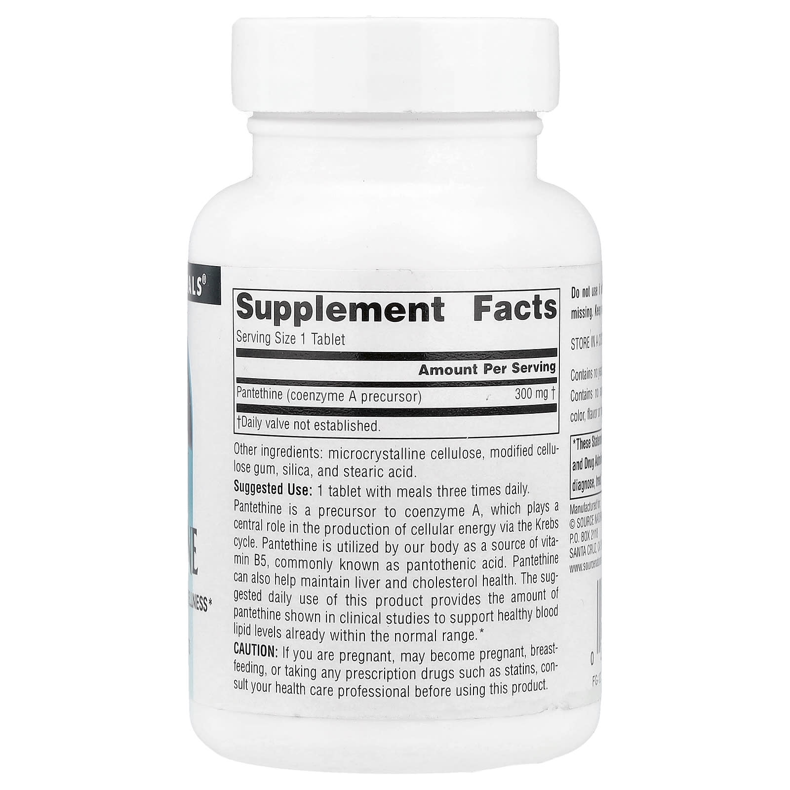 Source Naturals, Pantethine, 300 mg, 90 Tablets - Image 2