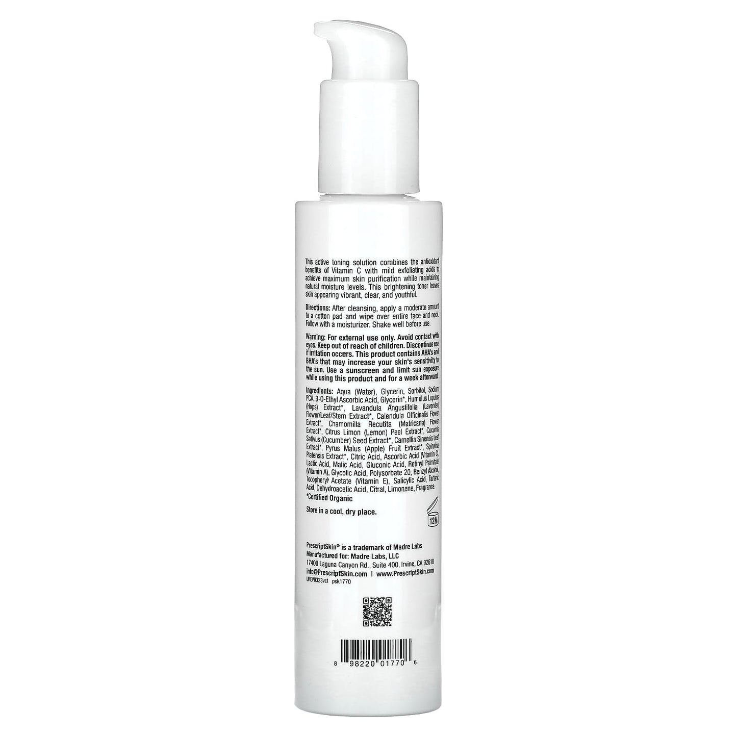 PrescriptSkin Professional Vitamin C Toner for Brightening Skin - Image 2