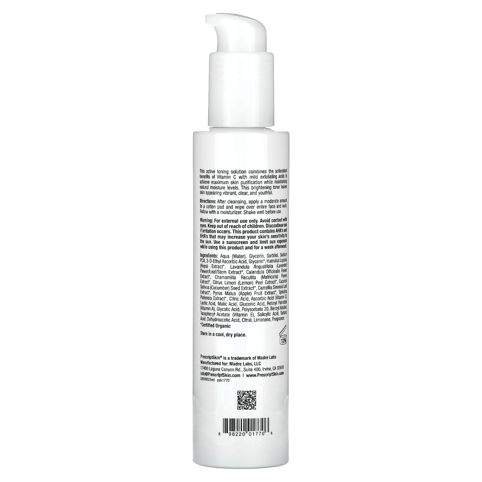 PrescriptSkin Professional Vitamin C Toner for Brightening Skin - Image 2