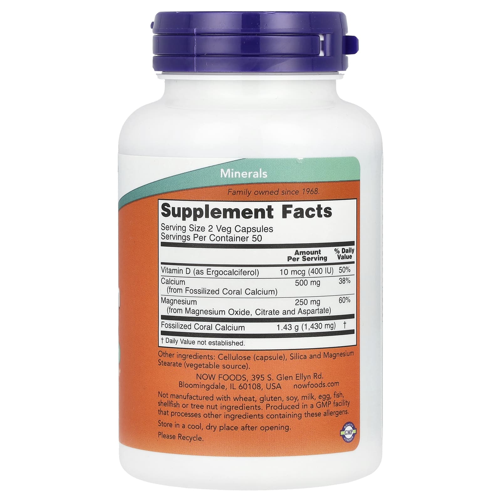 NOW Foods, Coral Calcium Plus, 100 Veg Capsules - Image 2