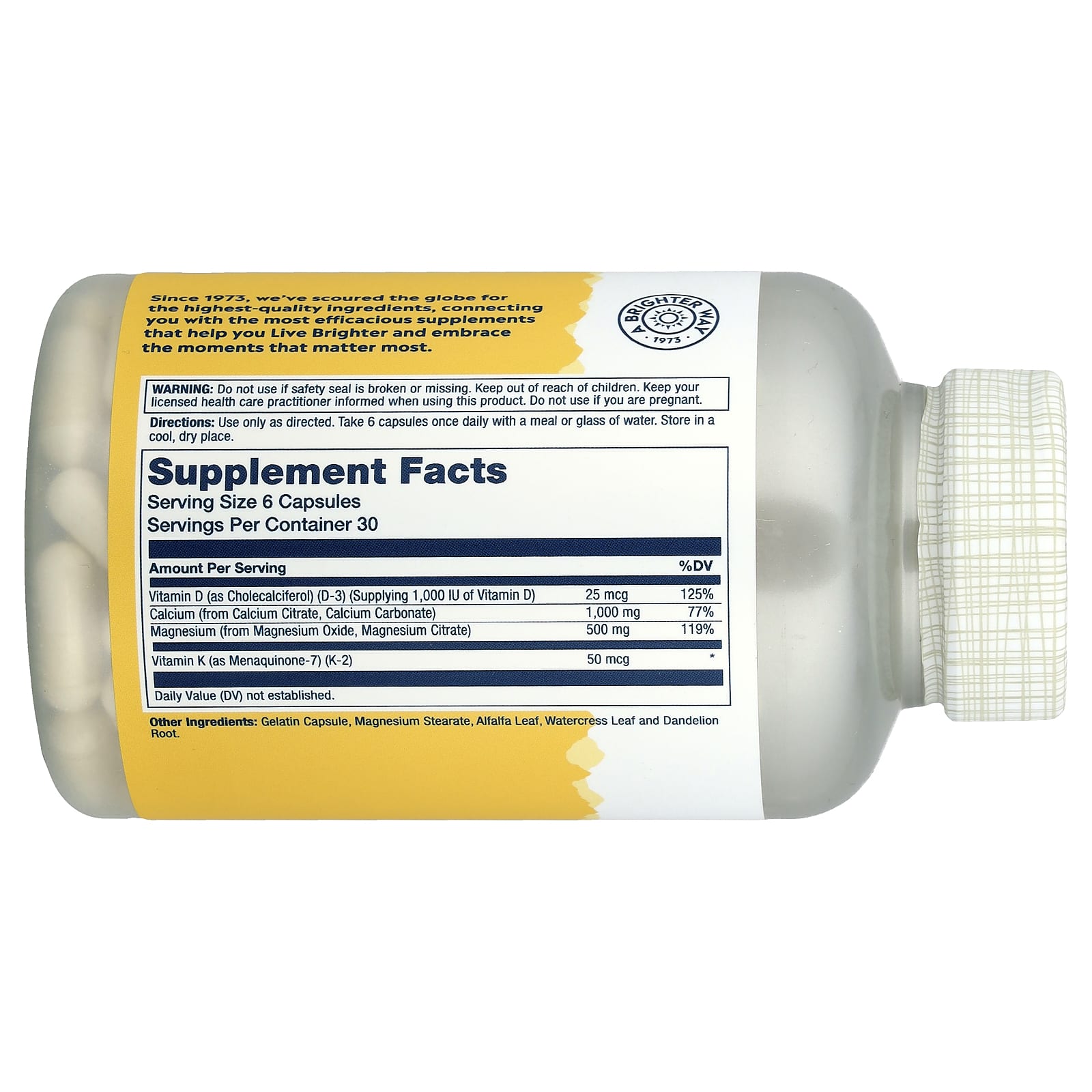 Solaray, Cal-Mag Citrate 2:1 Ratio, 180 Capsules - Image 2