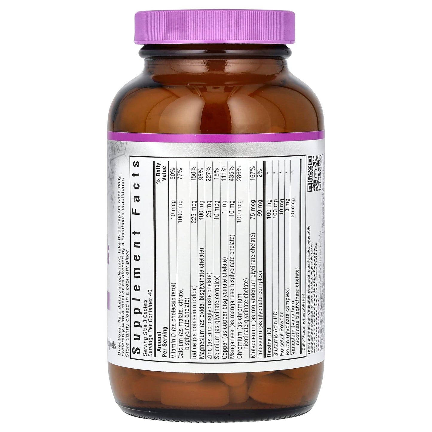 Bluebonnet Nutrition Chelated Multiminerals Supplement - Iron Free, 120 Caplets - Image 2