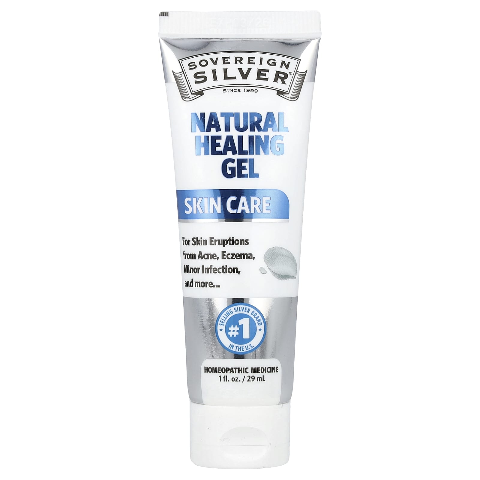 Sovereign Silver, Natural Healing Gel, Skin Care, 1 fl oz (29 ml) - Image 1