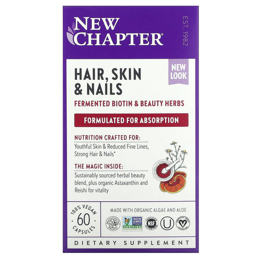 New Chapter, Hair, Skin & Nails, 60 Vegan Capsules - Image 1