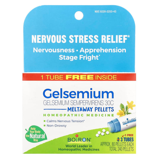 Relieve Nervous Stress with Boiron Gelsemium, 30C, 240 Pellets - Image 1