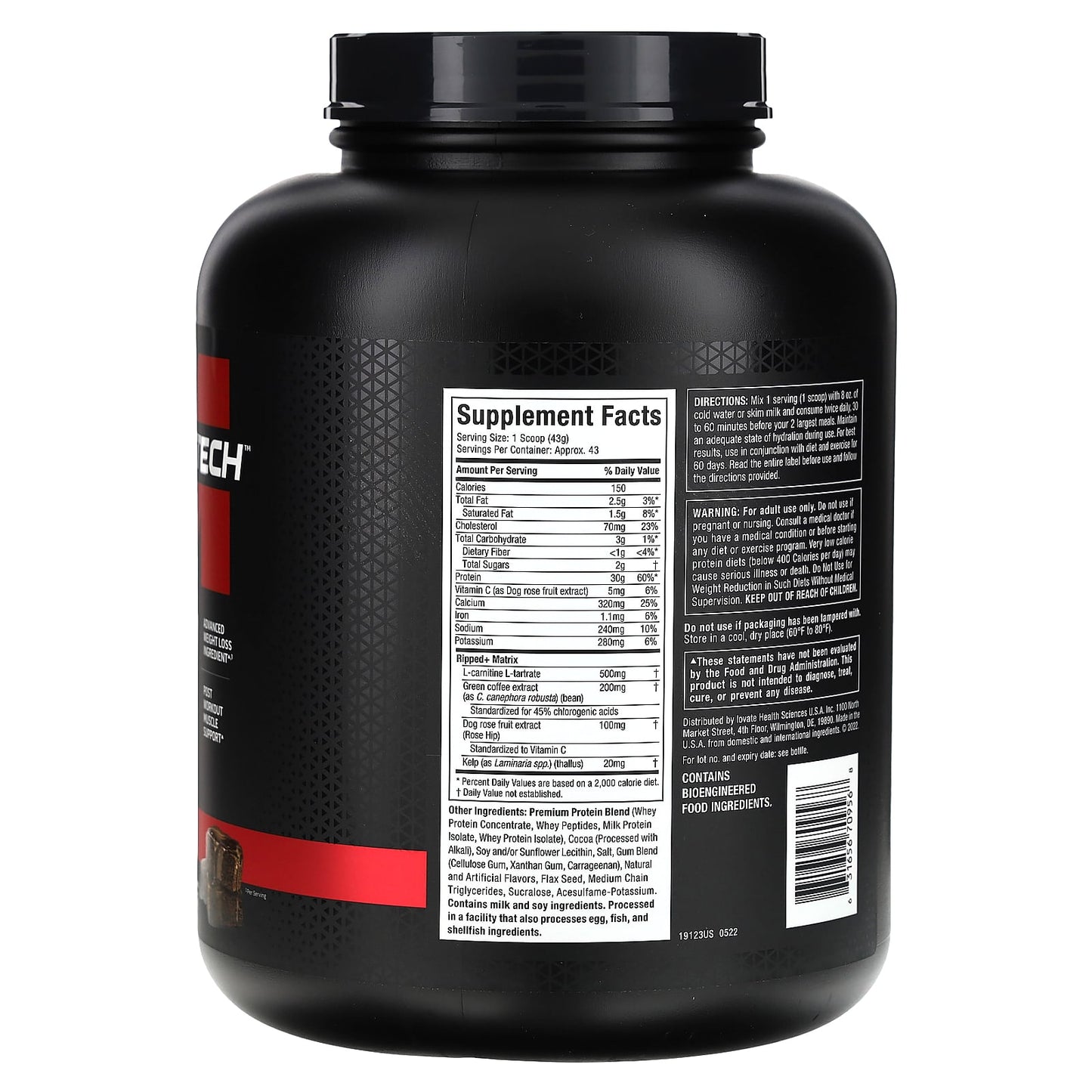 MuscleTech, Nitro-Tech® Ripped, Lean Protein + Weight Loss, Chocolate Fudge Brownie, 4.01 lbs (1.82 kg) - Image 2