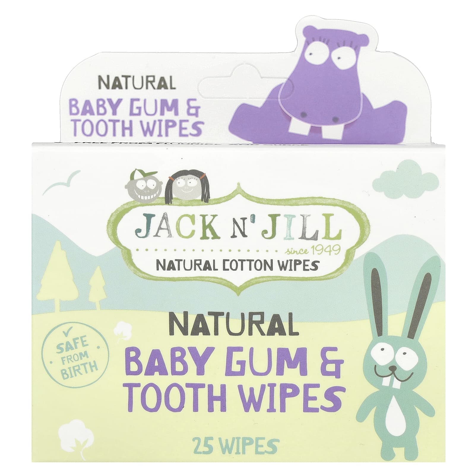 Natural Baby Gum & Tooth Wipes by Jack n' Jill | 25 Wipes - Image 1