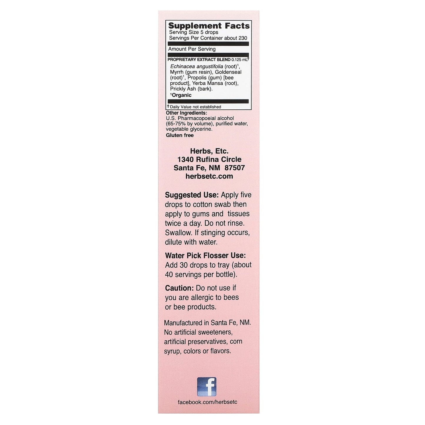 Herbs Etc. Mouth Tonic Oral Health & Gum Support - 1 fl oz (30 ml) - Image 2