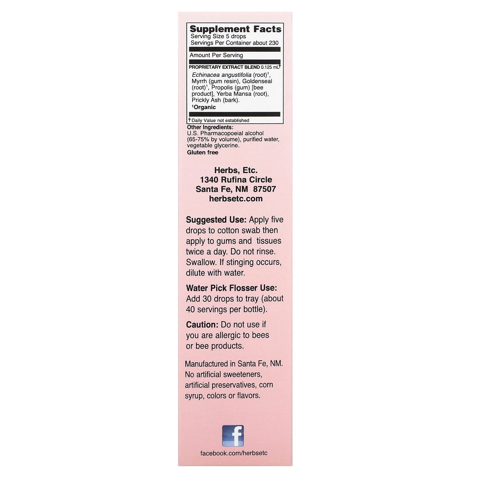 Herbs Etc. Mouth Tonic Oral Health & Gum Support - 1 fl oz (30 ml) - Image 2