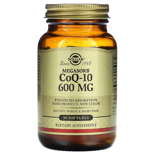 Solgar, Megasorb CoQ-10, 600 mg, 30 Softgels - Image 1