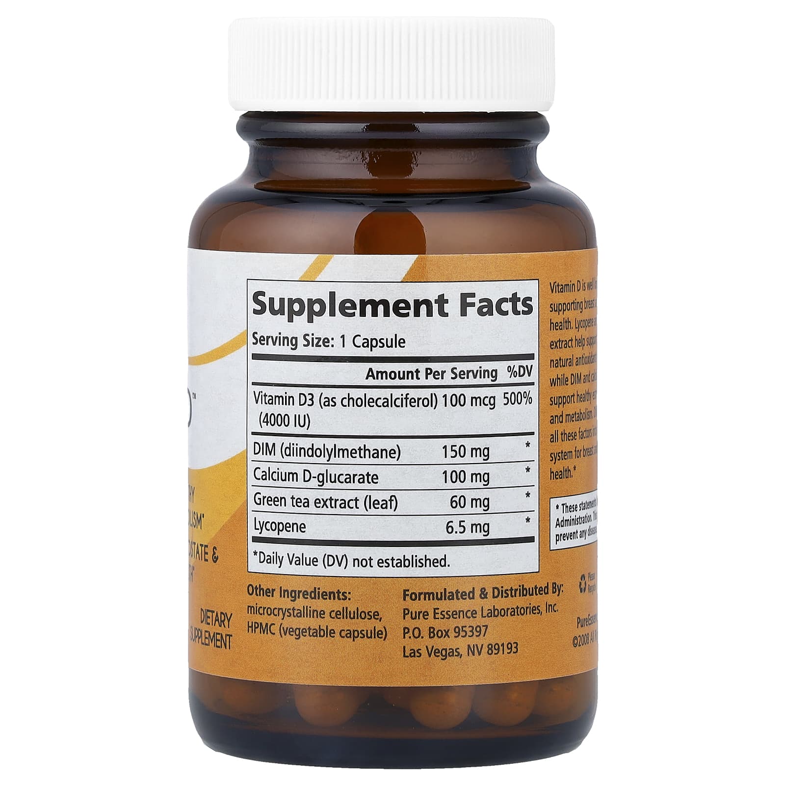 Pure Essence, DIM-D™, 30 Vegi-Caps - Image 2