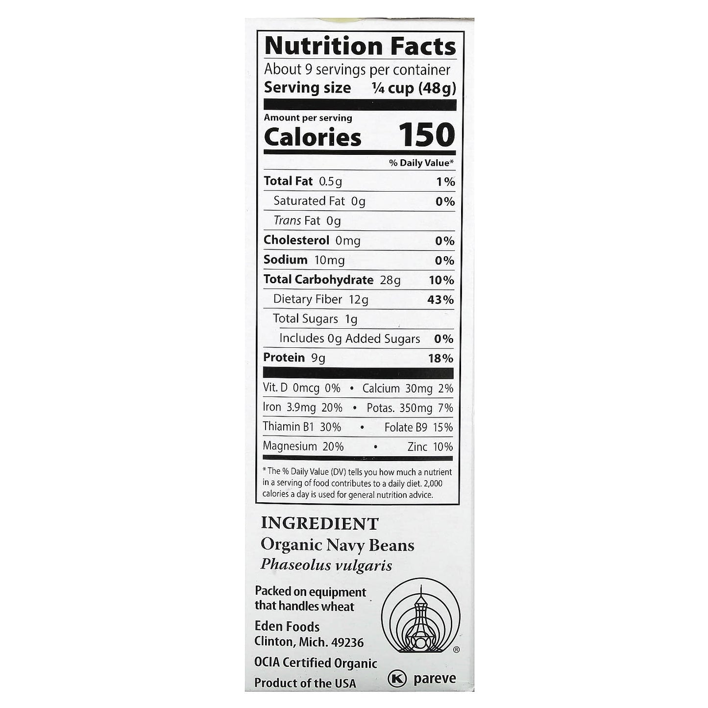 Organic USA Navy Beans by Eden Foods - Non-GMO & Gluten Free - Image 2