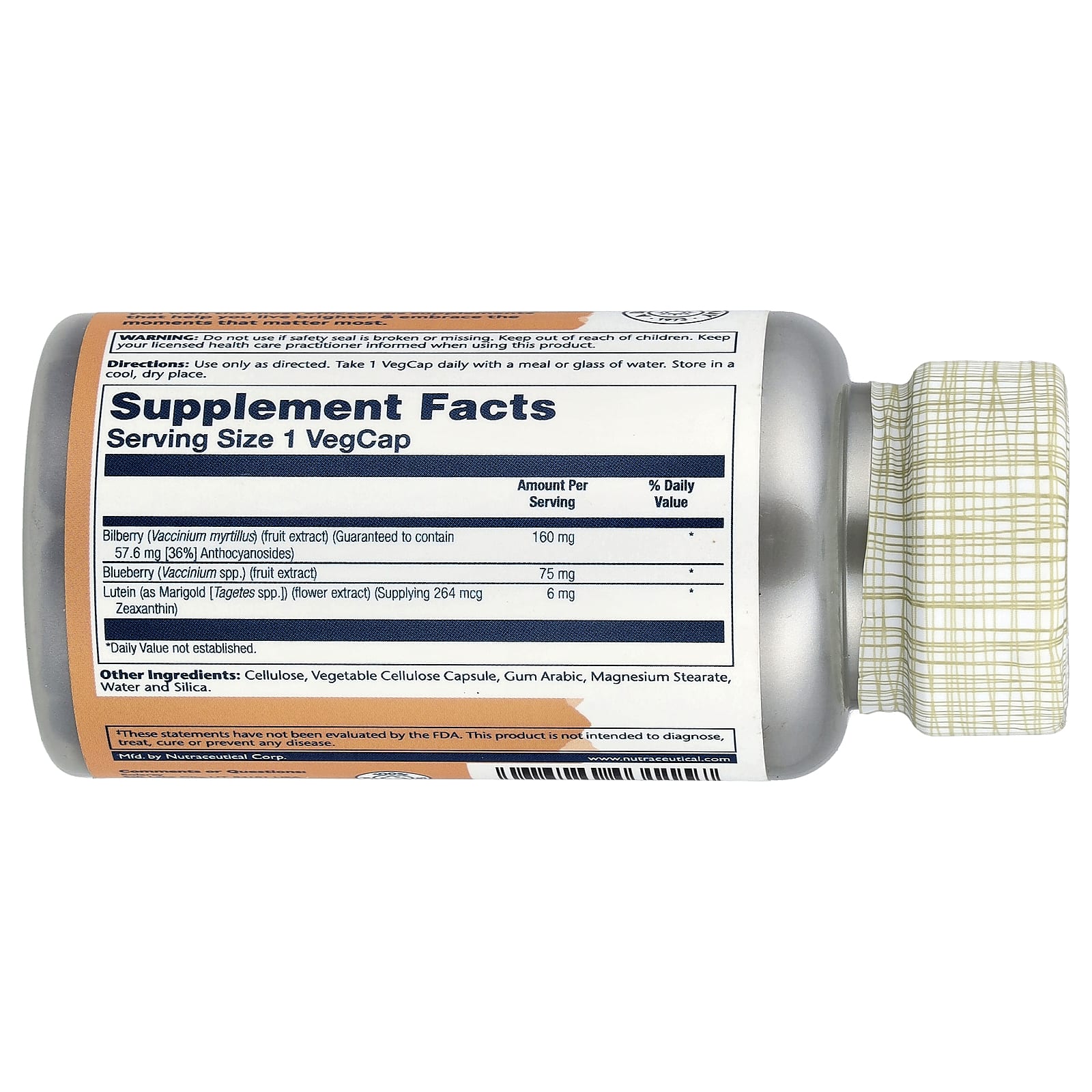 Solaray, Once Daily Bilberry & Lutein, 30 VegCaps - Image 2