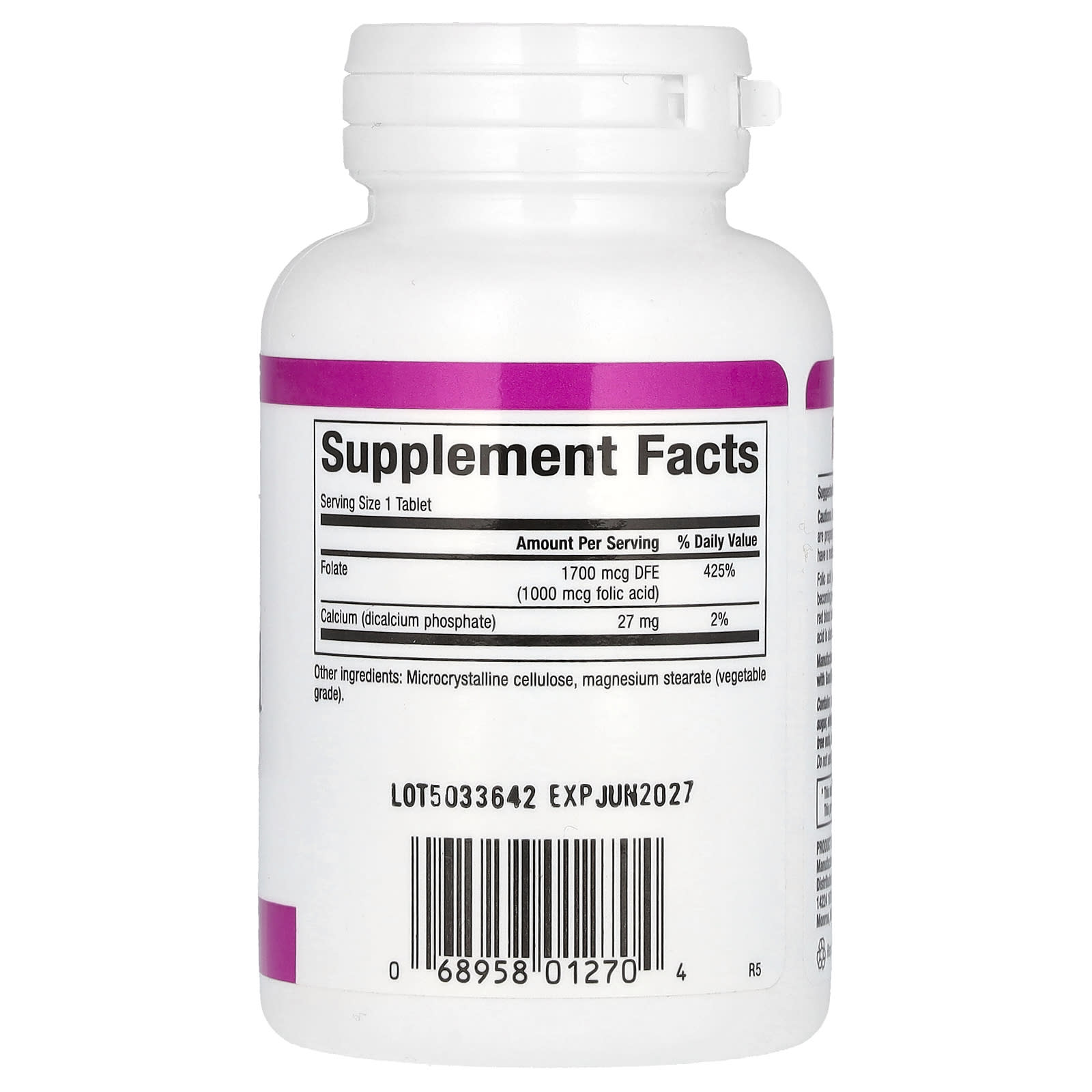 Natural Factors, Folic Acid, 1,000 mcg, 90 Tablets - Image 2