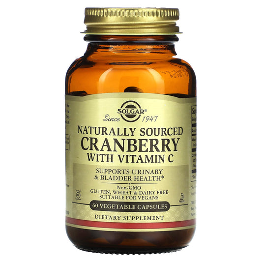 Solgar, Cranberry with Vitamin C, Naturally Sourced, 60 Vegetable Capsules
