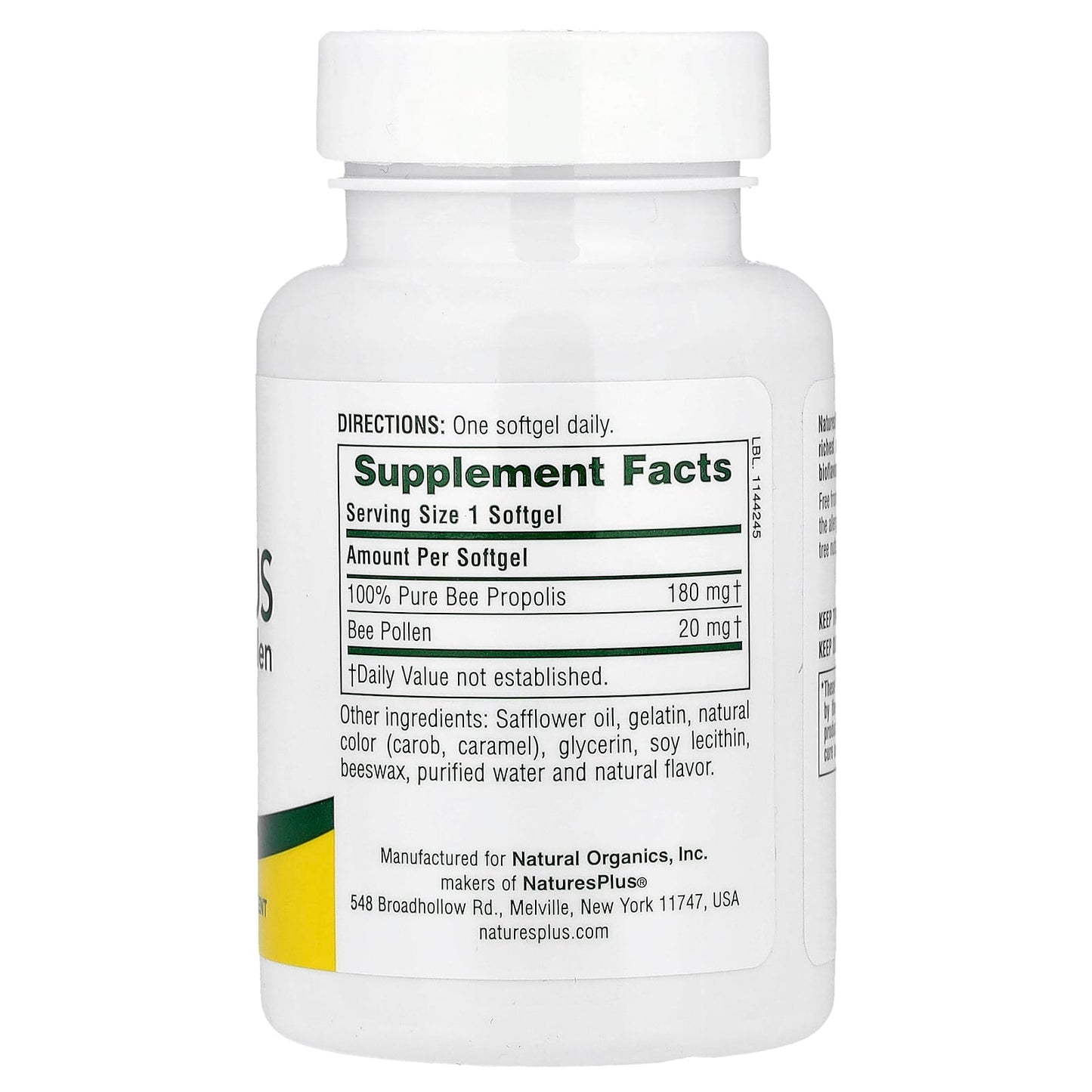 NaturesPlus, Propolplus, Propolis with Bee Pollen, 60 Softgels - Image 2