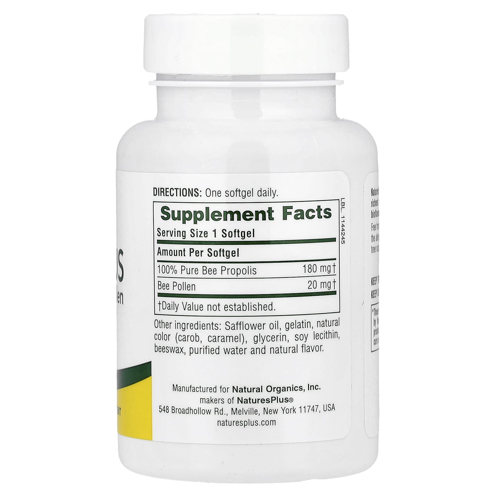 NaturesPlus, Propolplus, Propolis with Bee Pollen, 60 Softgels - Image 2