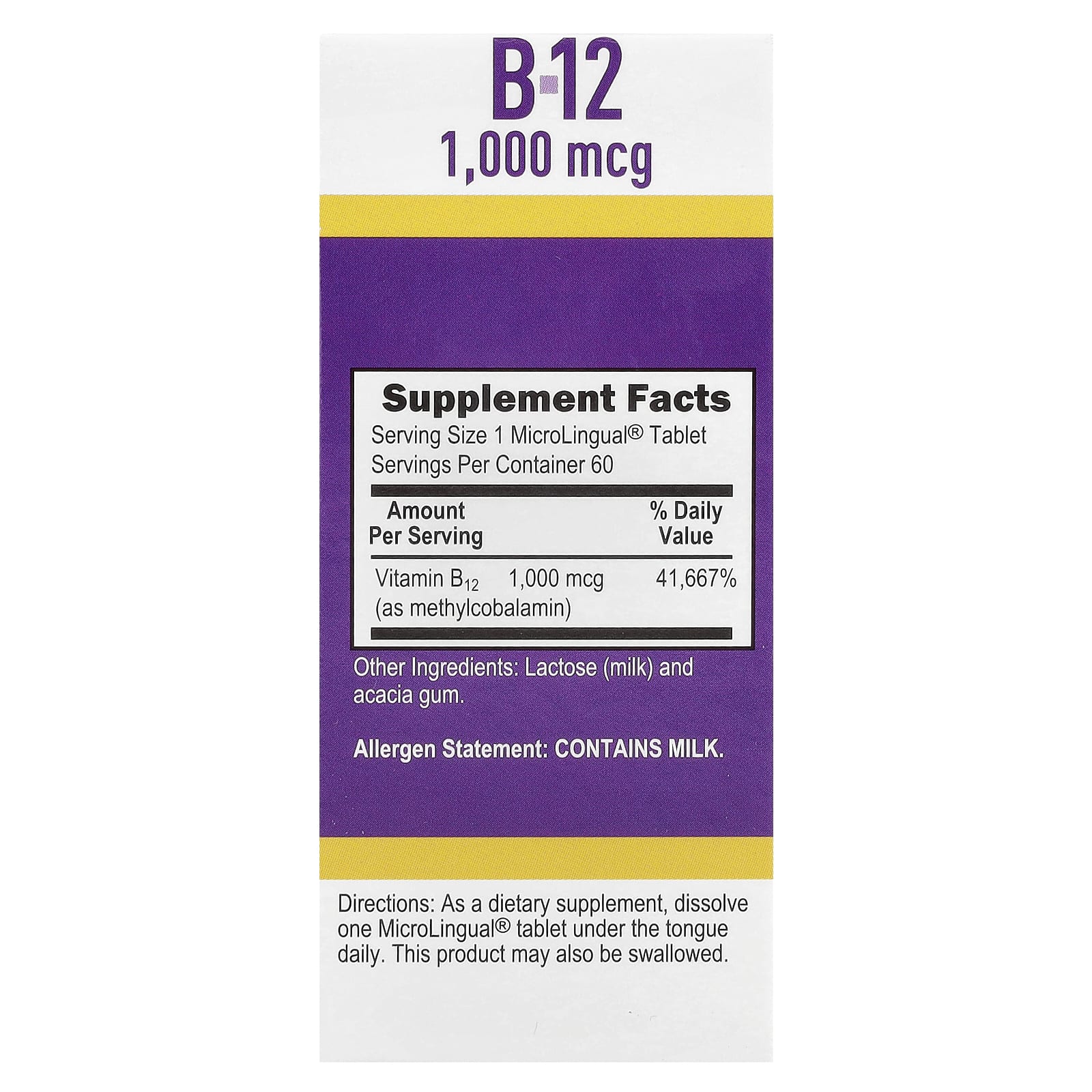 Superior Source, Methylcobalamin B-12, 1,000 mcg, 60 MicroLingual® Instant Dissolve Tablets - Image 2
