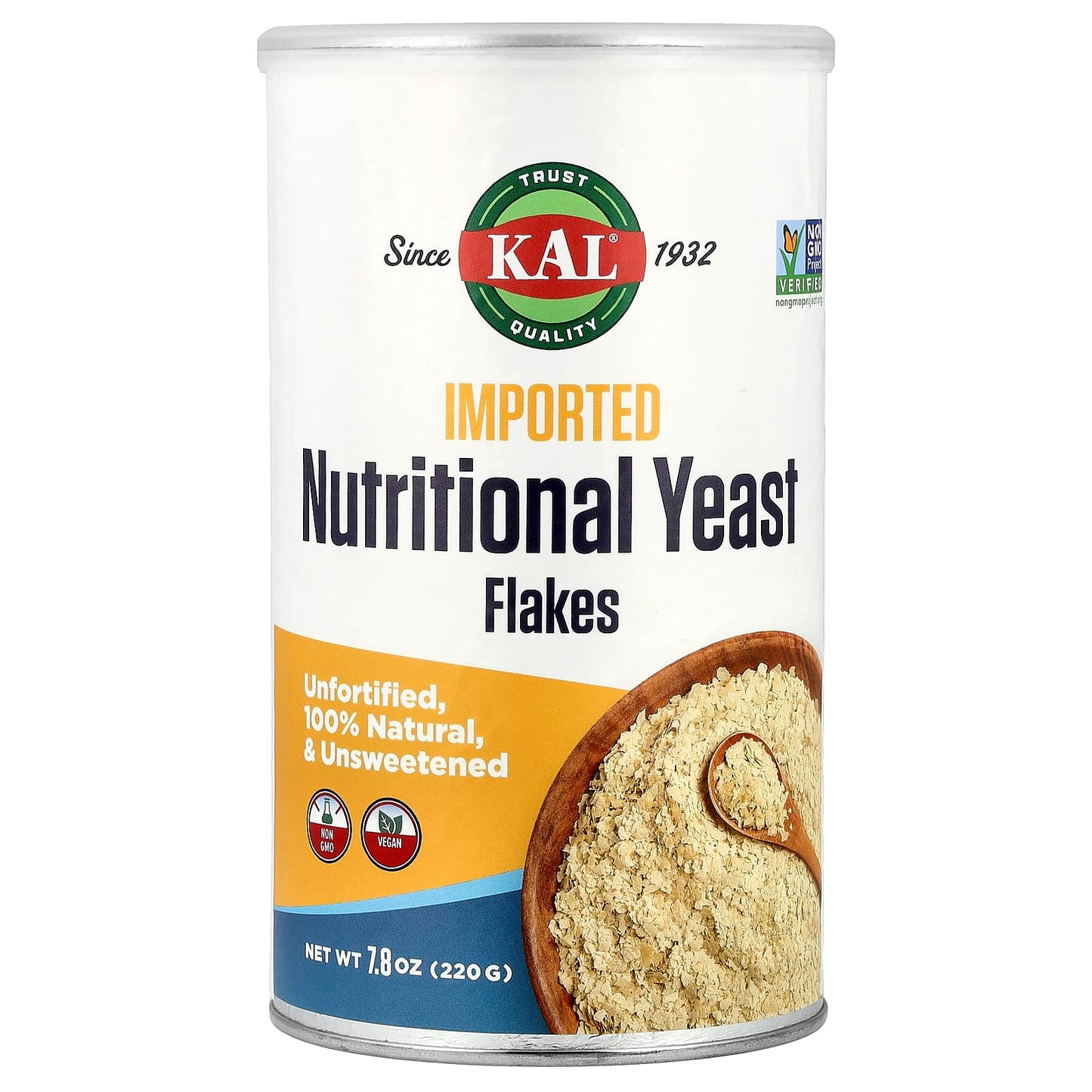 KAL, Imported Nutritional Yeast Flakes, Unsweetened, 7.8 oz (220 g) - Image 1