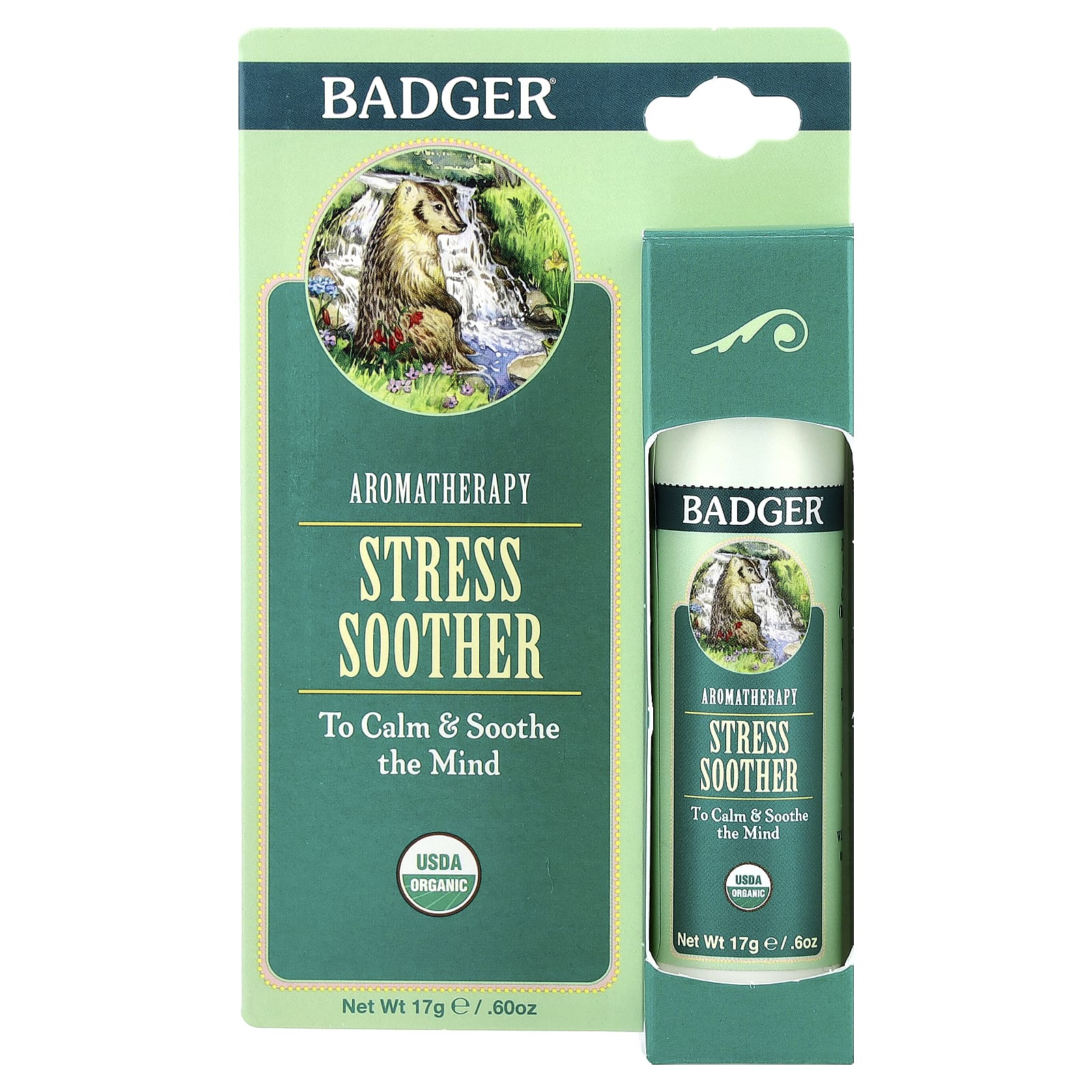 Badger Organic Aromatherapy Stress Soother Tangerine & Rosemary 0.60 oz - Image 2