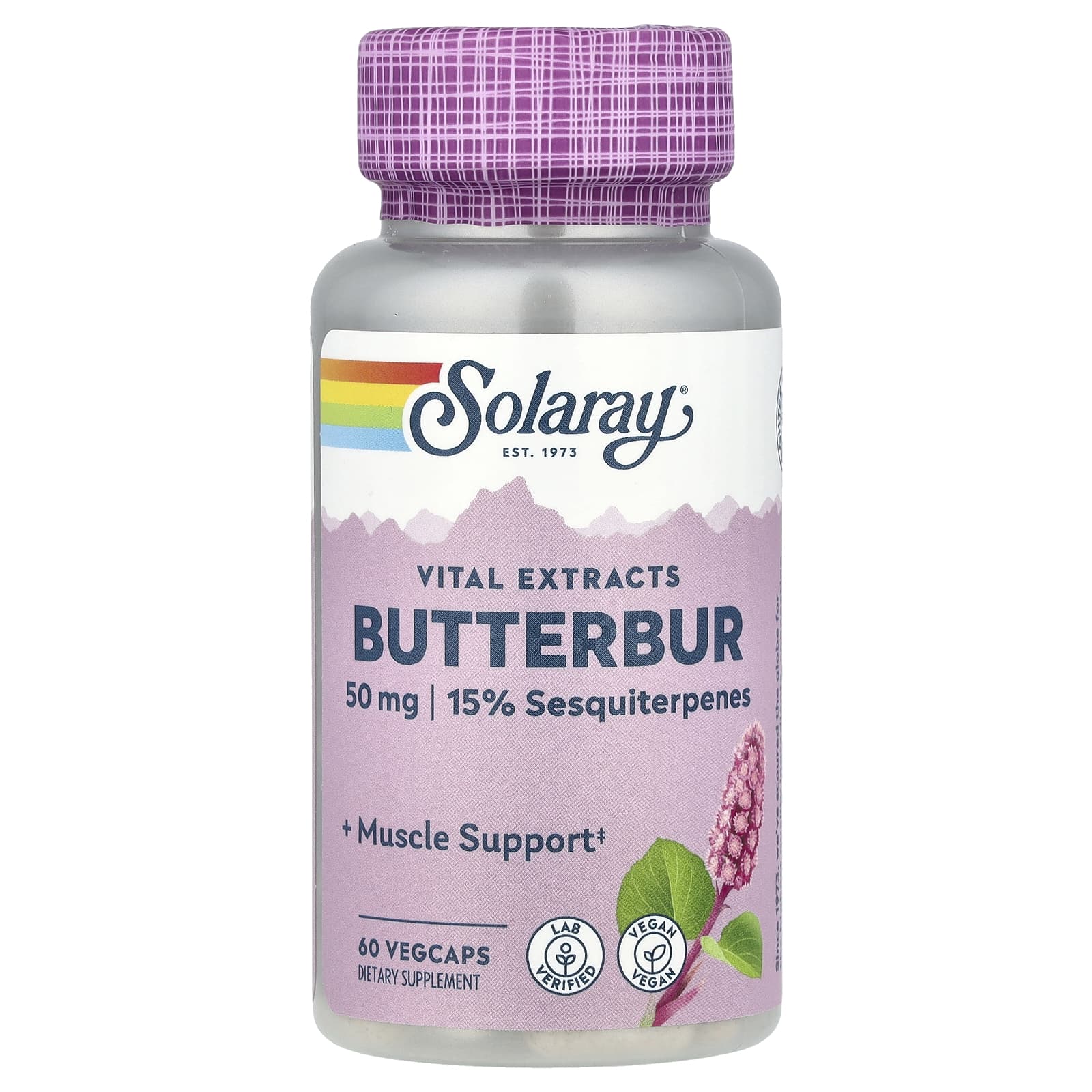 Solaray, Vital Extracts, Butterbur, 50 mg, 60 VegCaps - Image 1