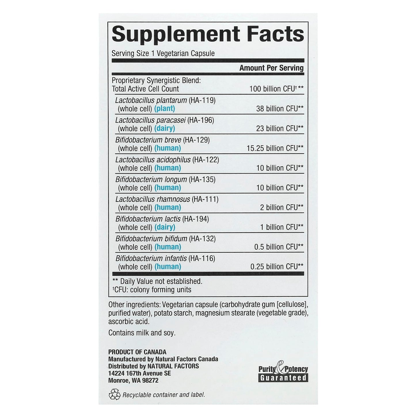 Natural Factors, Ultimate Probiotic, Critical Care, 100 Billion CFU, 30 Vegetarian Capsules - Image 2
