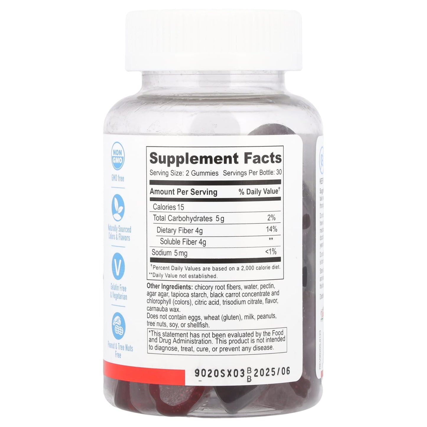 YumVs, Zero Prebiotic Fiber Gummies, Berry, 60 Gummies - Image 2