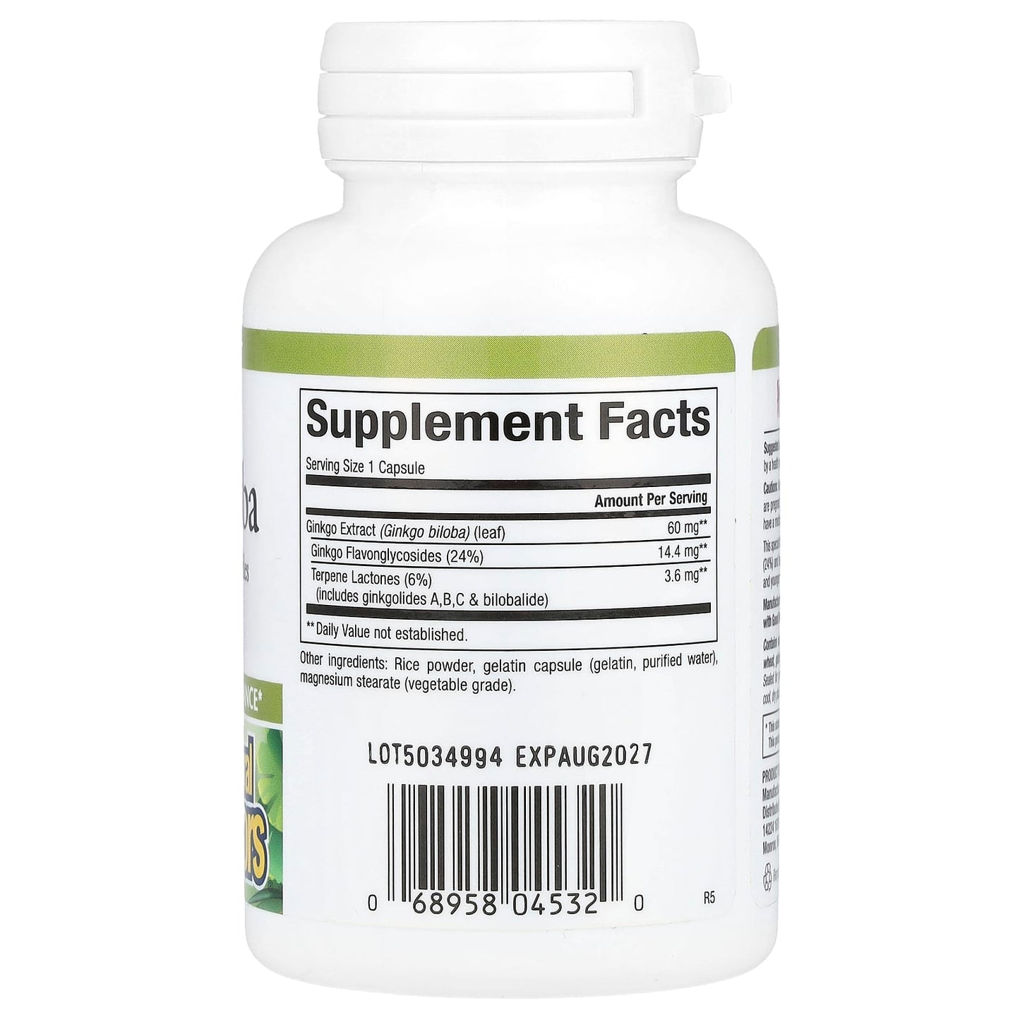 Natural Factors, HerbalFactors®, Ginkgo Biloba, 60 Capsules - Image 2