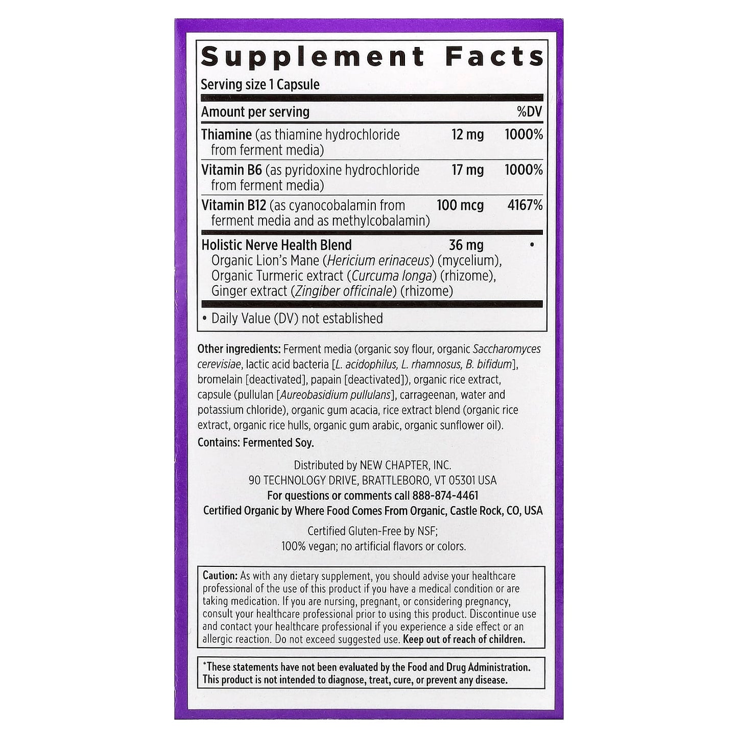 New Chapter, Holistic Nerve Health, 30 Capsules - Image 2