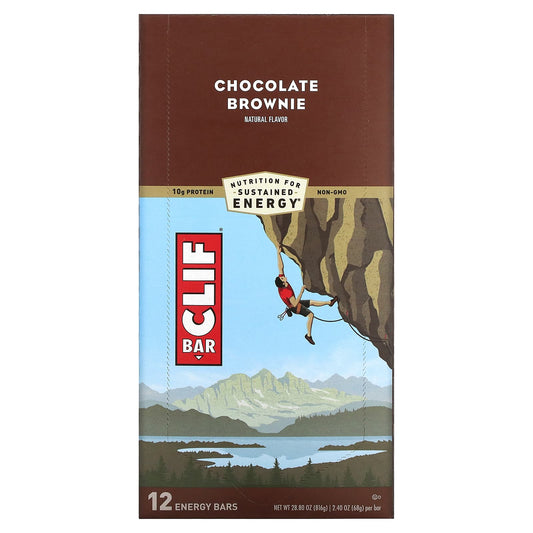 Chocolate Brownie Energy Bars by Clif Bar, 12 Bars, 2.40 oz (68 g) Each - Image 1