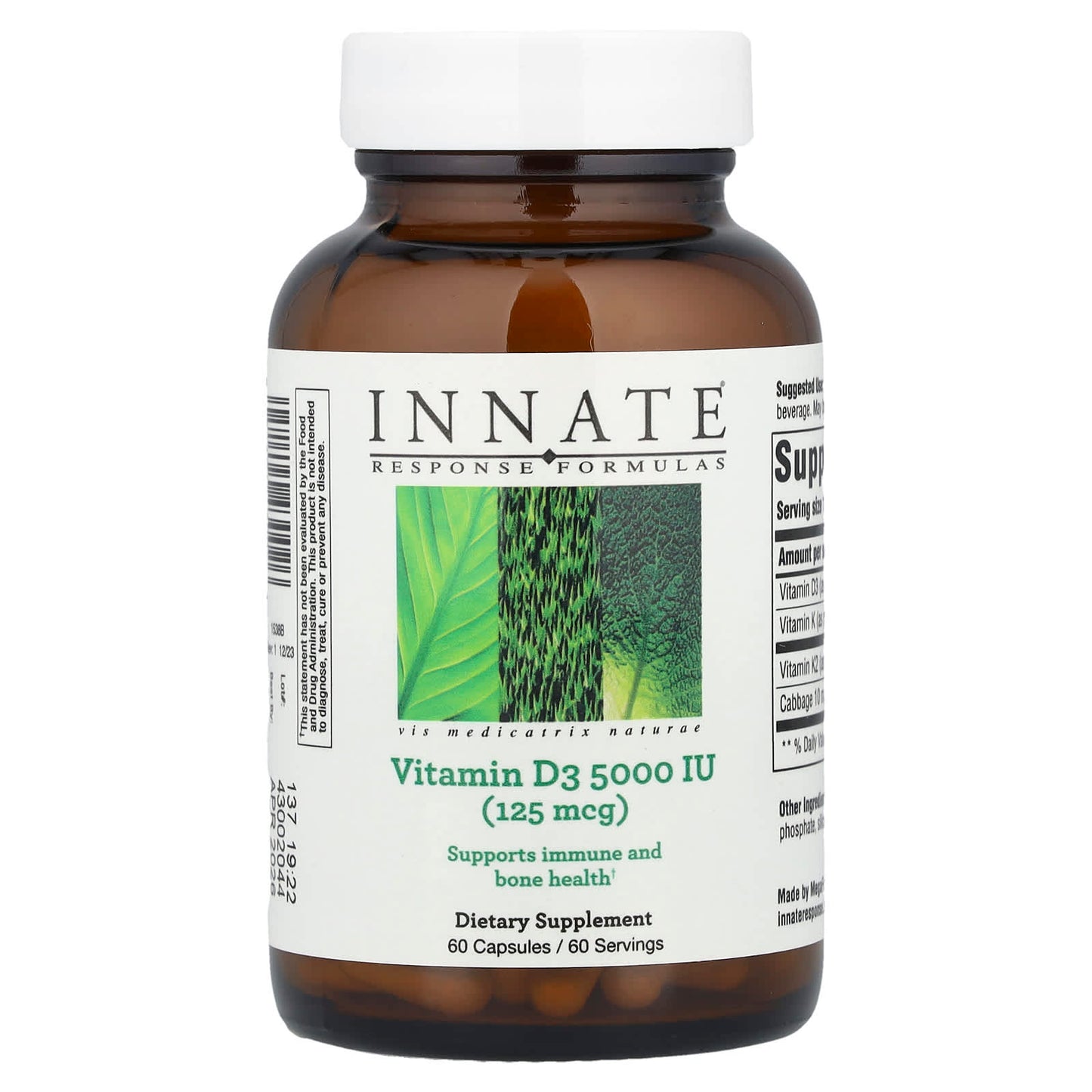 Vitamin D3 Supplement for Immune & Bone Health | 60 Capsules - Image 1