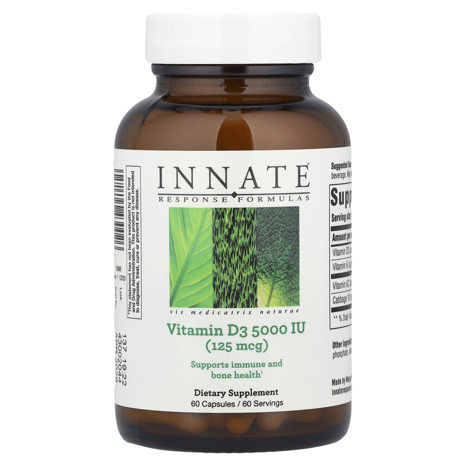 Vitamin D3 Supplement for Immune & Bone Health | 60 Capsules - Image 1