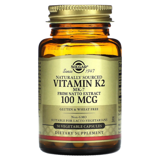 Solgar, Naturally Sourced Vitamin K2, 50 Vegetable Capsules