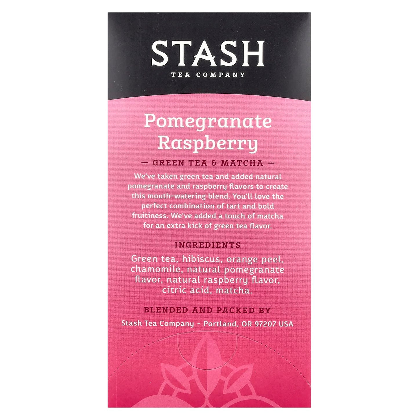 Stash Tea, Green Tea & Matcha, Pomegranate Raspberry, 18 Tea Bags, 1.2 oz (36 g) - Image 2
