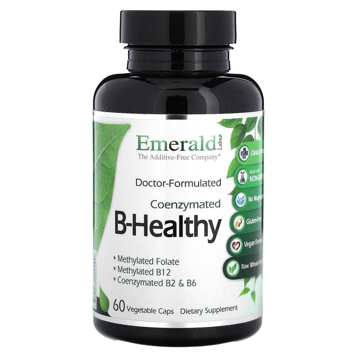 Emerald Laboratories B-Healthy CoEnzymated B Vitamins & Methyl Folate - 60 Veg Caps - Image 1