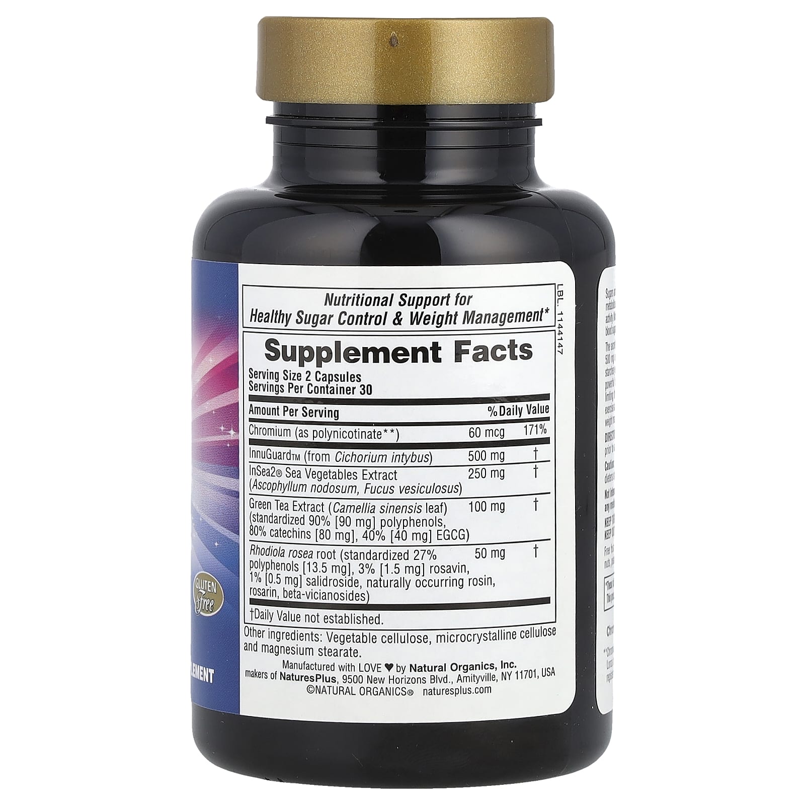 NaturesPlus, Sugar Armor®, Sugar Control Support, 60 Vegetarian Capsules - Image 2