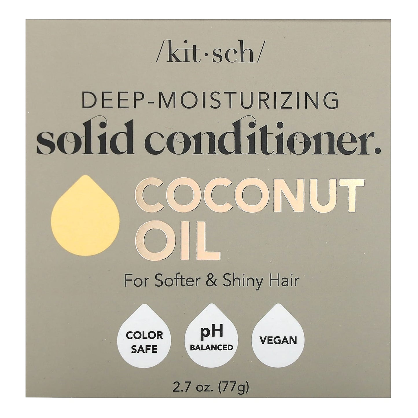 Kitsch, Deep-Moisturizing Solid Conditioner Bar, Coconut Oil, White Tea & Coconut, 1 Bar, 2.7 oz (77 g) - Image 1