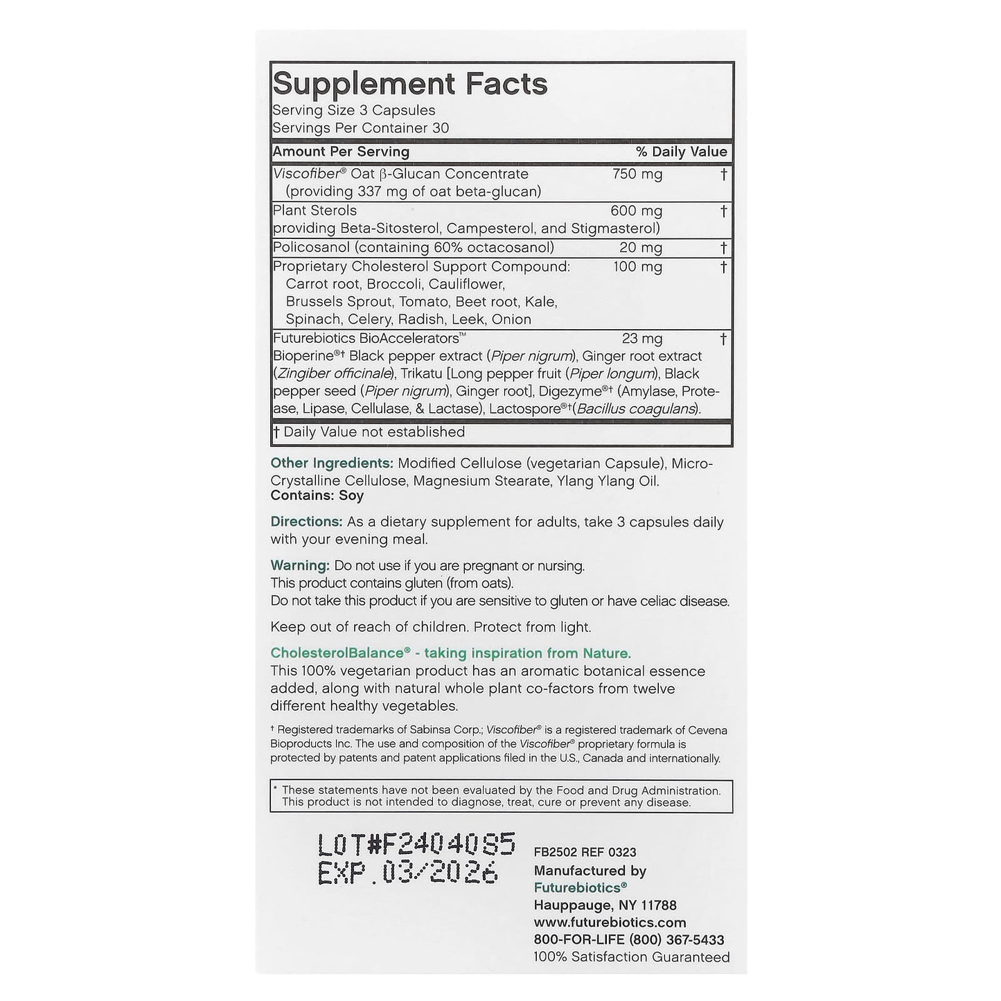Cholesterol Balance by Futurebiotics - 90 Vegetarian Capsules for Healthy Cholesterol Levels - Image 2