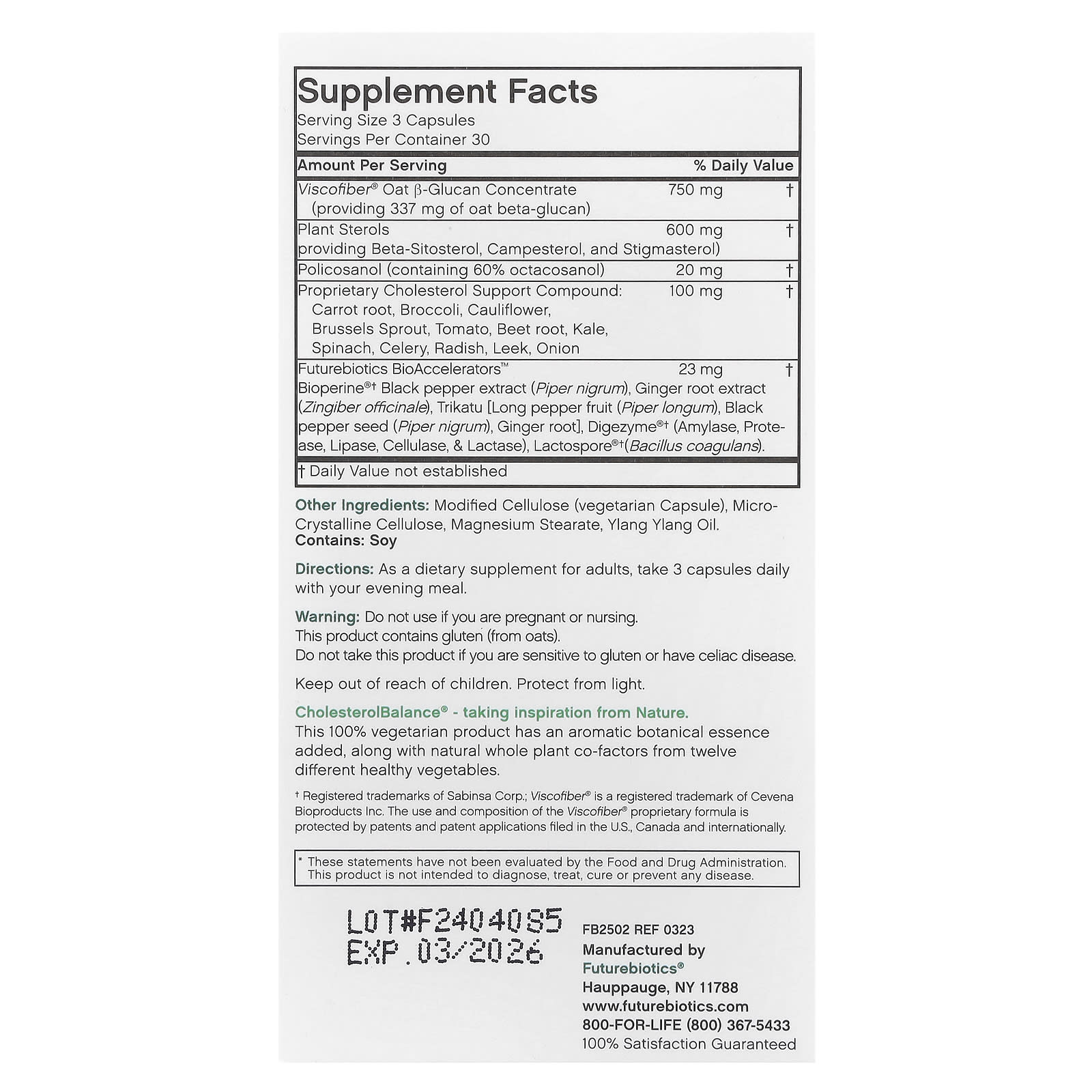 Cholesterol Balance by Futurebiotics - 90 Vegetarian Capsules for Healthy Cholesterol Levels - Image 2