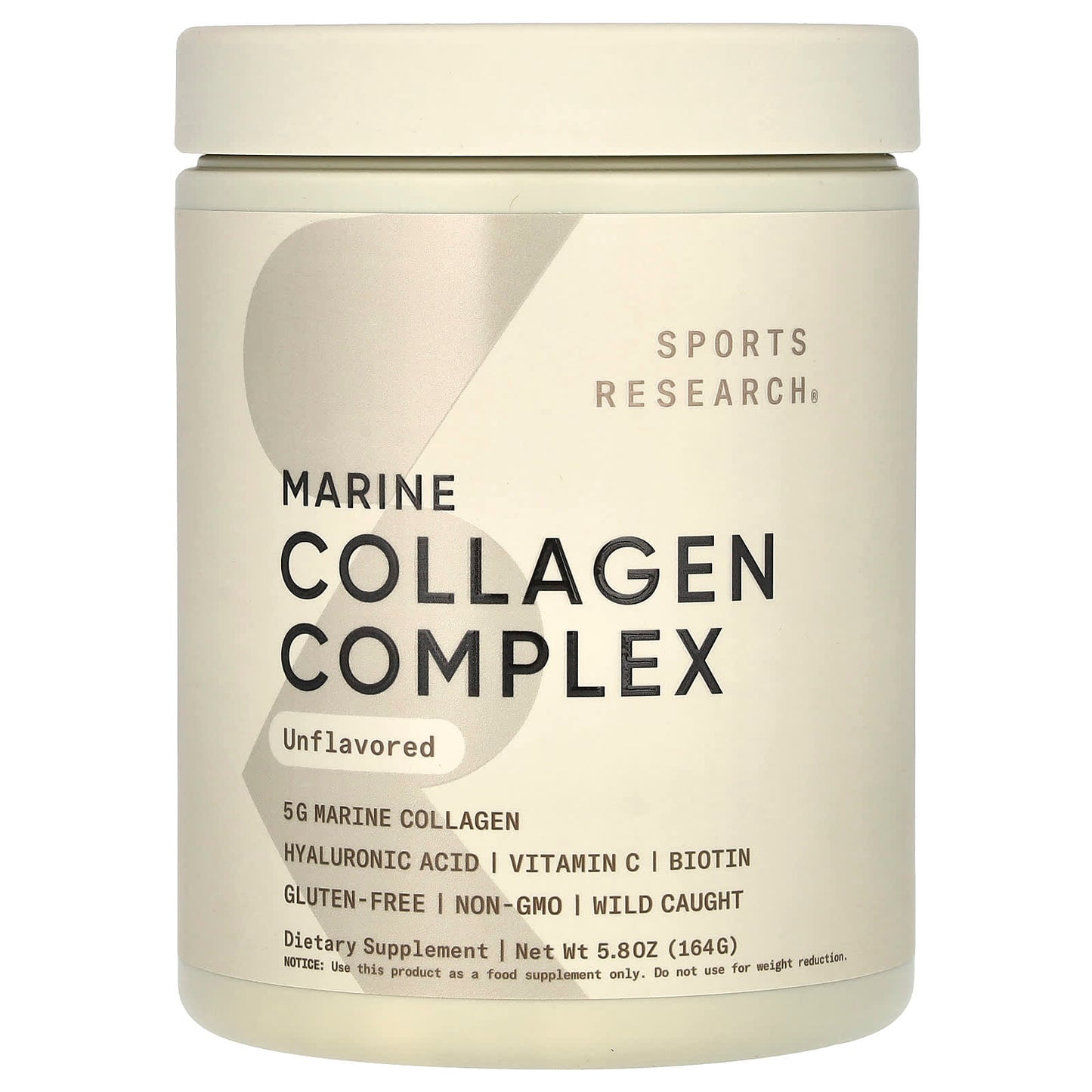 Sports Research, Marine Collagen Complex, Unflavored, 5.8 oz (164 g) - Image 1
