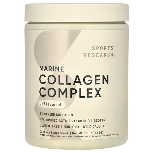 Sports Research, Marine Collagen Complex, Unflavored, 5.8 oz (164 g) - Image 1