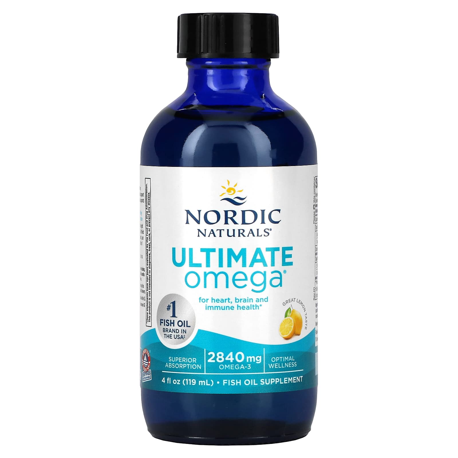Nordic Naturals, Ultimate Omega, Lemon, 2,840 mg, 4 fl oz (119 ml) - Image 1