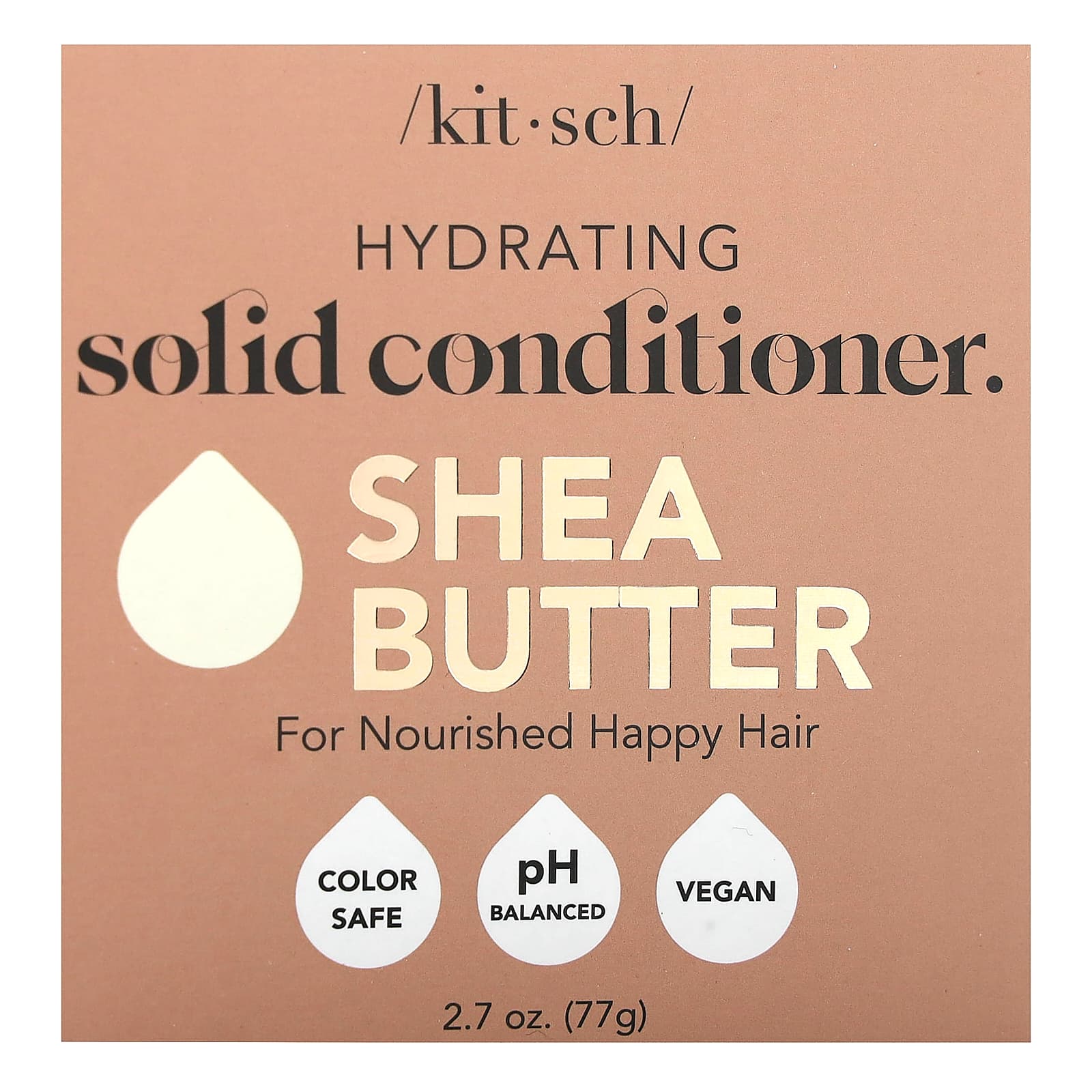 Kitsch, Hydrating Solid Conditioner Bar, Shea Butter, Sugared Amber & Shea, 1 Bar, 2.7 oz (77 g) - Image 1