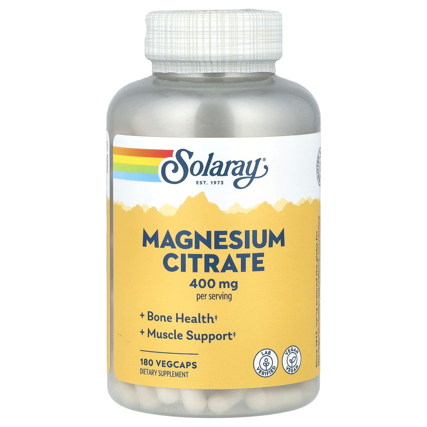 Solaray, Magnesium Citrate, 180 VegCaps (133 mg per Capsule) - Image 1