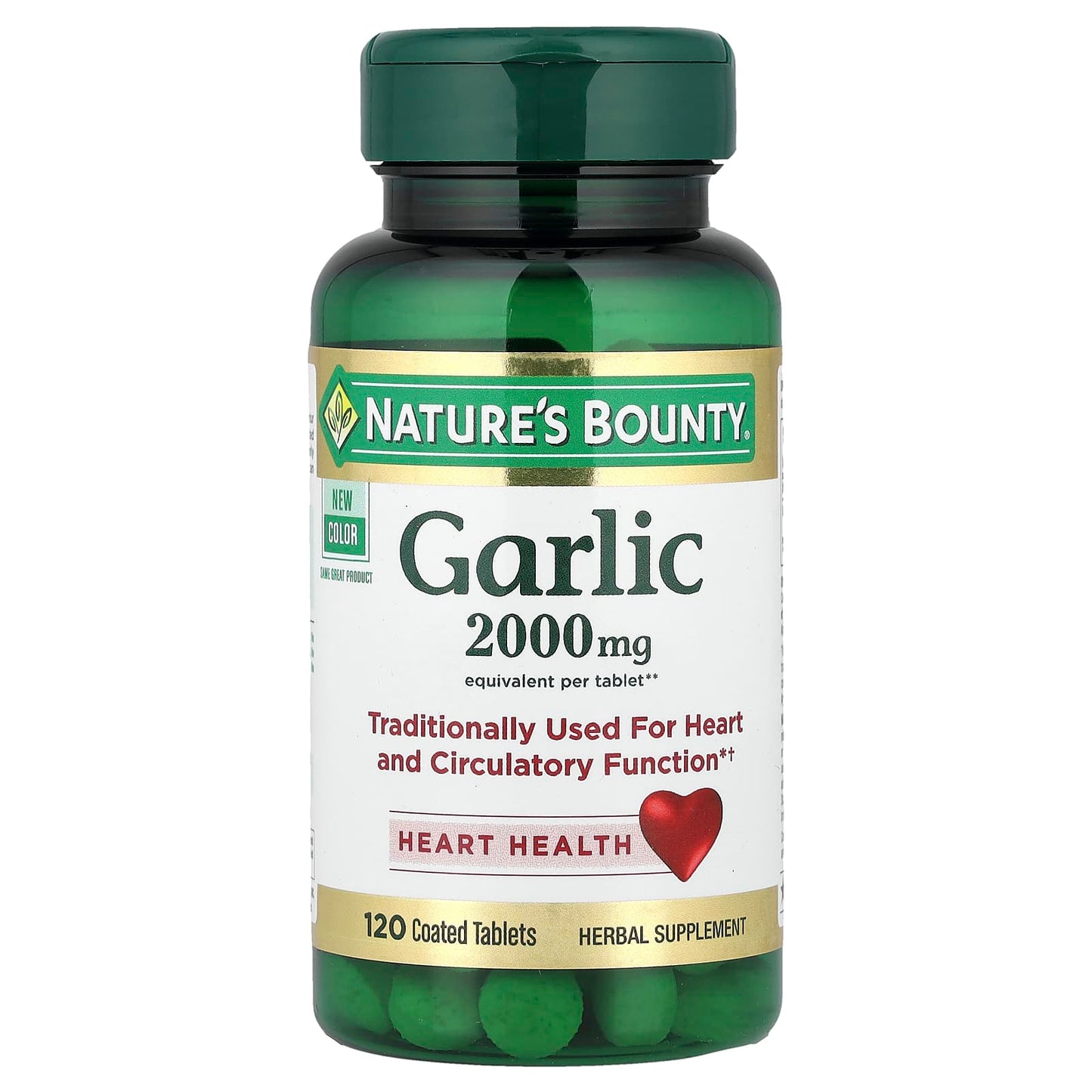 Nature's Bounty, Garlic, 2,000 mg, 120 Coated Tablets - Image 1
