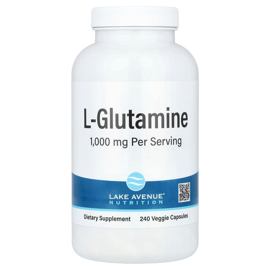 Lake Avenue Nutrition L-Glutamine Supplement, 1000mg, 240 Veggie Capsules - Image 1