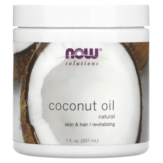 NOW Foods, Solutions, Coconut Oil, Natural, 7 fl oz (207 ml) - Image 1