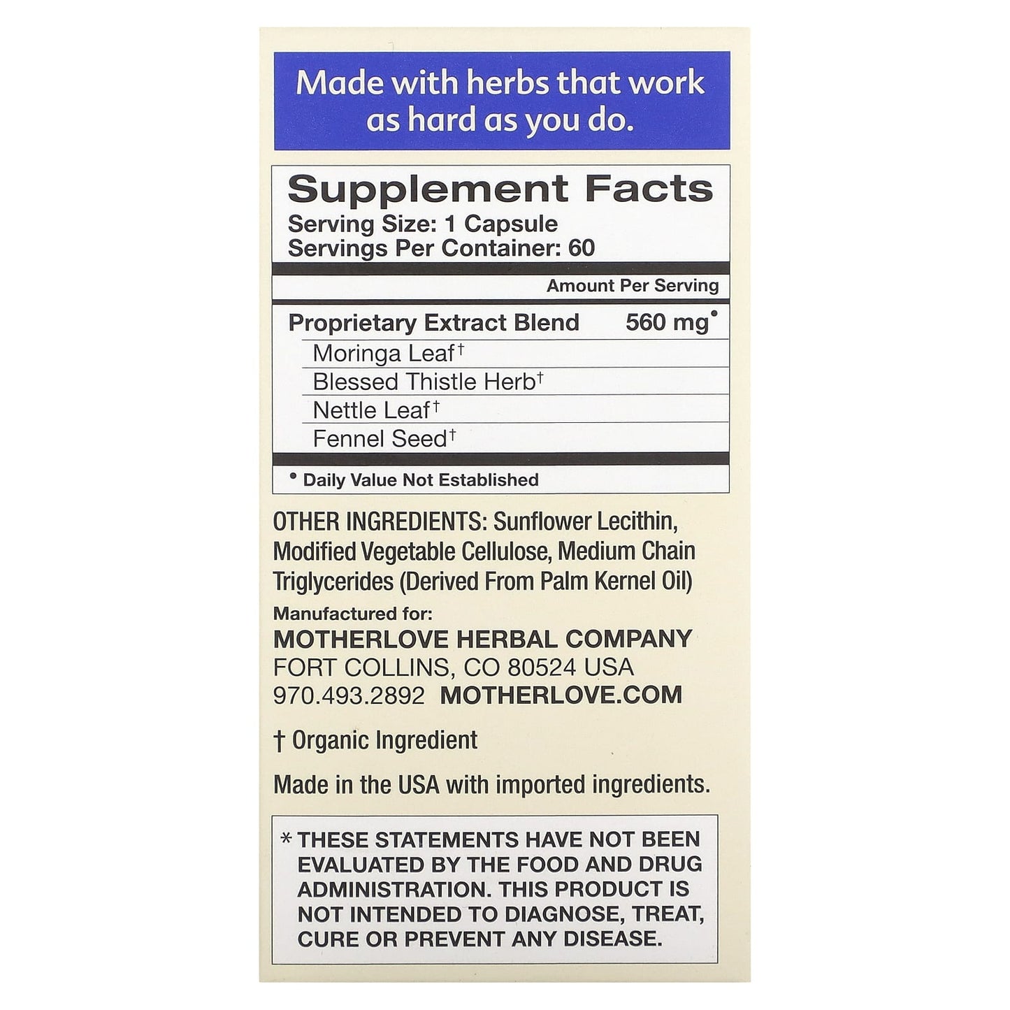 Motherlove, Breastfeeding, More Milk Moringa, 60 Liquid Capsules - Image 2